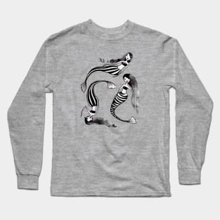 Drifting Along The Currents - Striped Mermaids 2 0f 2 Long Sleeve T-Shirt